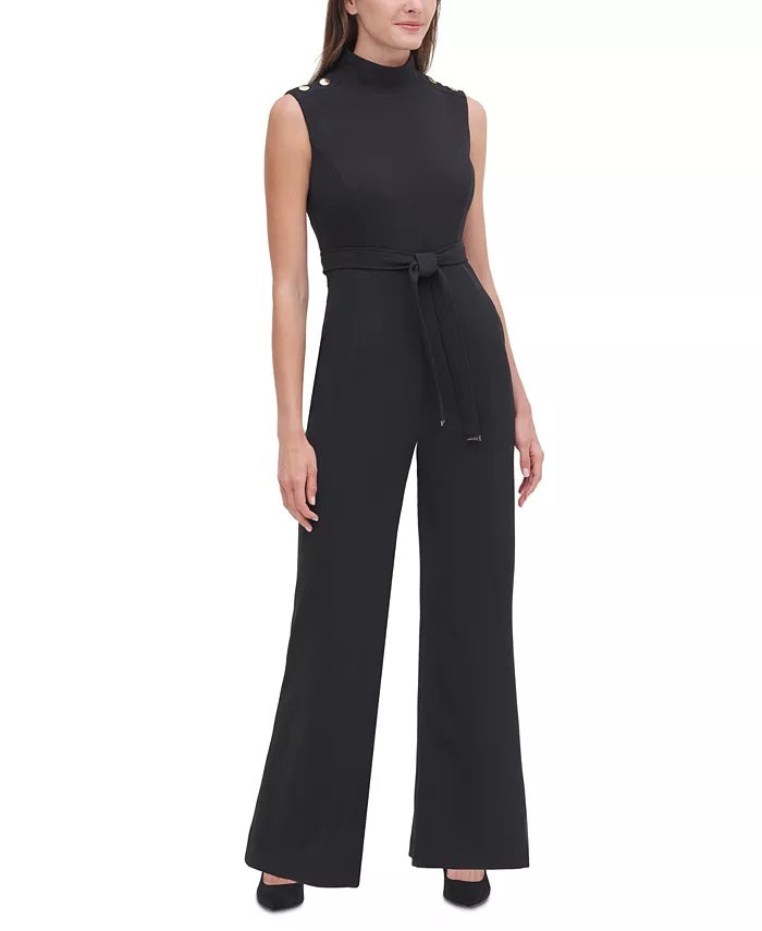 Macacão Tommy Hilfiger Feminino Gola Mock Preto Tamanho 4