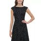 Vestido Tommy Hilfiger Feminino de Veludo com Mangas Curtas, Preto, Tamanho 10