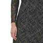 Vestido feminino Tommy Hilfiger com renda metálica evasê, cinza, tamanho 4