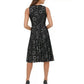 Vestido feminino Tommy Hilfiger com corte evasê e renda floral, cinza, tamanho 18