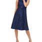 Vestido feminino Tommy Hilfiger bordado com ajuste e abertura frontal, azul, tamanho 10