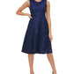 Vestido feminino Tommy Hilfiger bordado com ajuste e abertura frontal, azul, tamanho 10