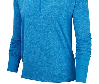 Camiseta de corrida Nike Element Dry Half-Zip feminina, azul brilhante, tamanho pequeno