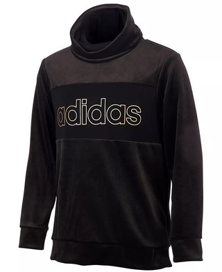 Moletom Adidas Big Girl's Velour Funnel Neck Preto