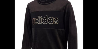 Moletom Adidas Big Girl's Velour Funnel Neck Preto