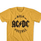 Camiseta masculina American Classics ACDC High Voltage Graphic, amarela, tamanho M