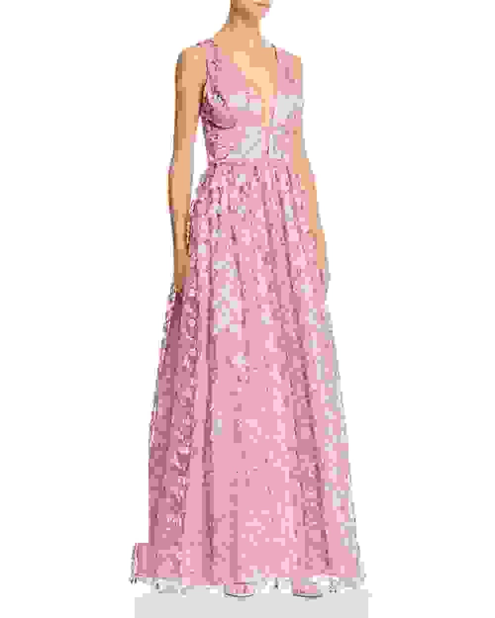 Vestido de festa feminino Avery G com tule bordado floral, roxo médio, tamanho 8