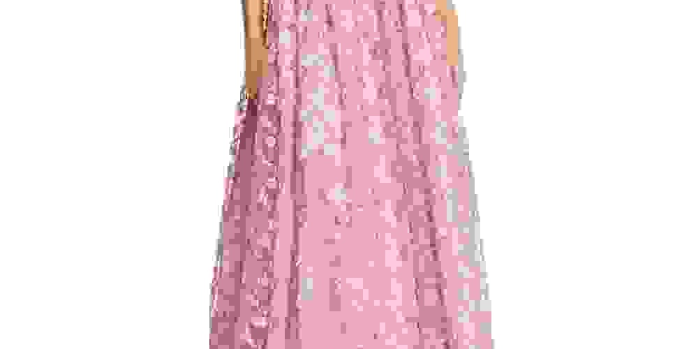 Vestido de festa feminino Avery G com tule bordado floral, roxo médio, tamanho 8