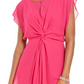 Vestido feminino Adiranna Papell de chiffon torcido rosa tamanho 8