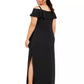 Vestido feminino plus size com babados e ombros descobertos, preto, tamanho 18, da Adrianna Papell