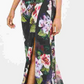 Vestido feminino Adrianna Papell com estampa floral e um ombro só, preto, floral, tamanho 12