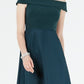 Vestido de Mikado com Ombros à Ombro Adrianna Papell Feminino Verde Escuro Tamanho 6
