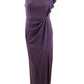Vestido feminino Adrianna Papell com babados e um ombro só, roxo, tamanho 8