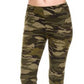 Leggings de malha escovada com estampa camuflada Planet Gold Juniors, tamanho grande, verde