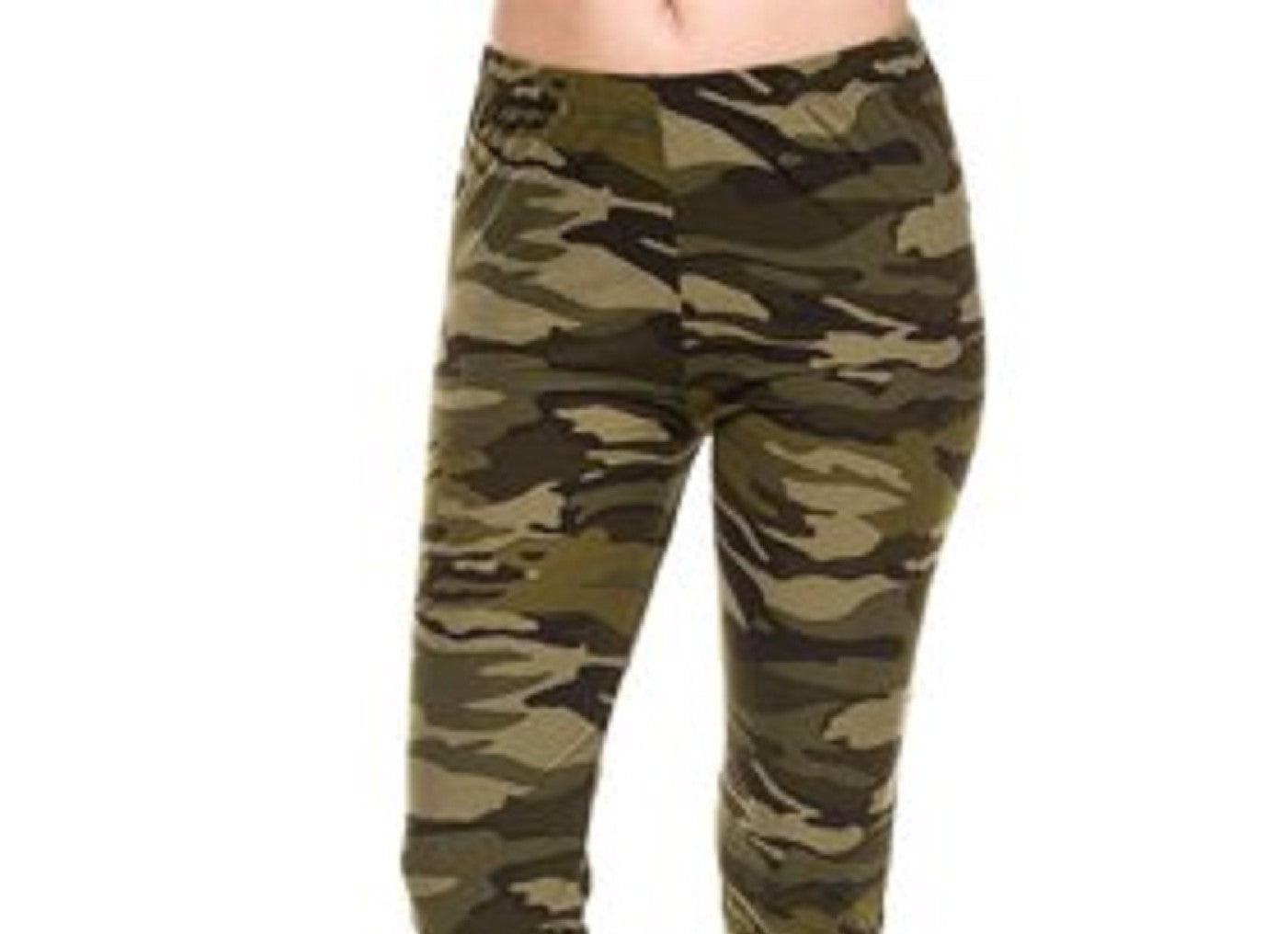 Leggings de malha escovada com estampa camuflada Planet Gold Juniors, tamanho grande, verde