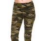 Leggings de malha escovada com estampa camuflada Planet Gold Juniors, tamanho médio, verde
