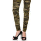 Leggings de malha escovada com estampa camuflada Planet Gold Juniors, tamanho médio, verde
