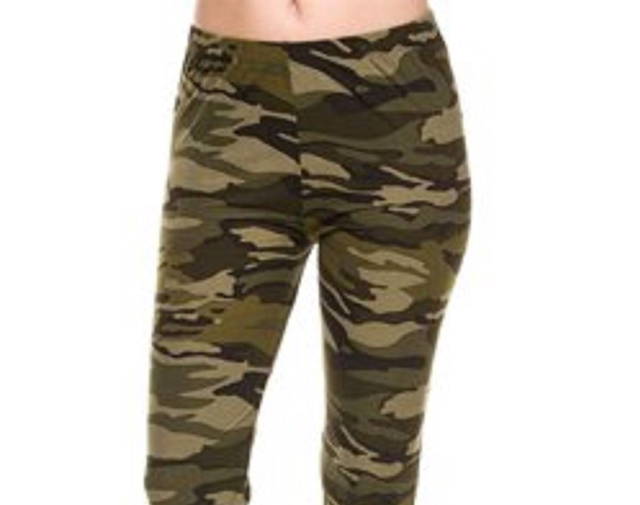 Leggings de malha escovada com estampa camuflada Planet Gold Juniors, tamanho extra pequeno, verde