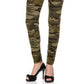 Leggings de malha escovada com estampa camuflada Planet Gold Juniors, tamanho extra pequeno, verde