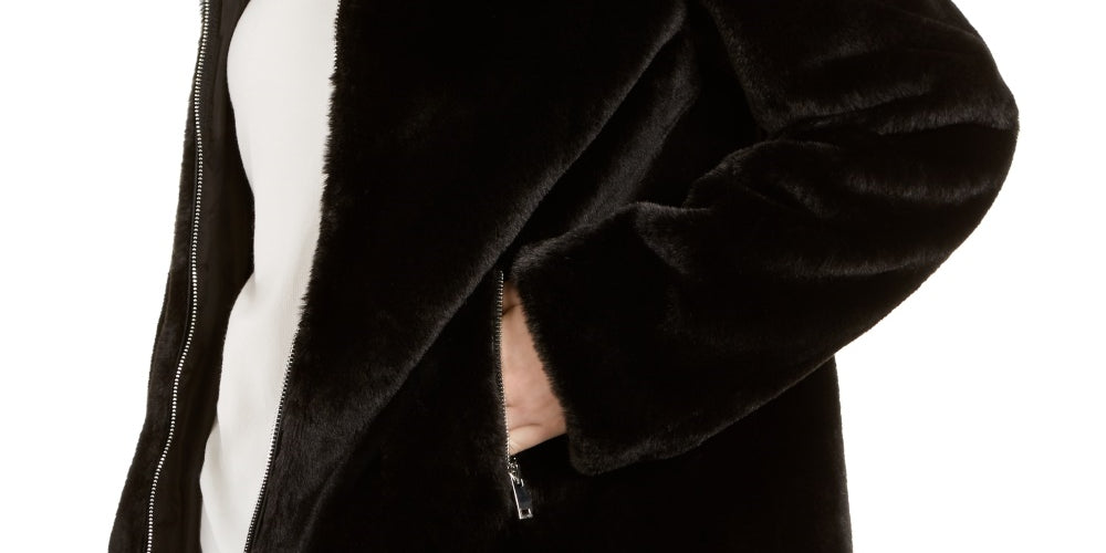 Casaco de pele sintética com zíper frontal BCX Juniors, preto, tamanho X-S