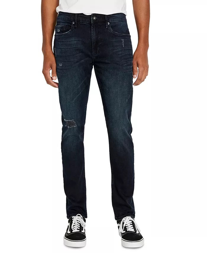 Calça jeans skinny masculina Buffalo David Bitton Max X Denim desgastada, azul, tamanho 30x32