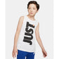 Regata Nike Big Boy's Just Do It Branca Tamanho Grande
