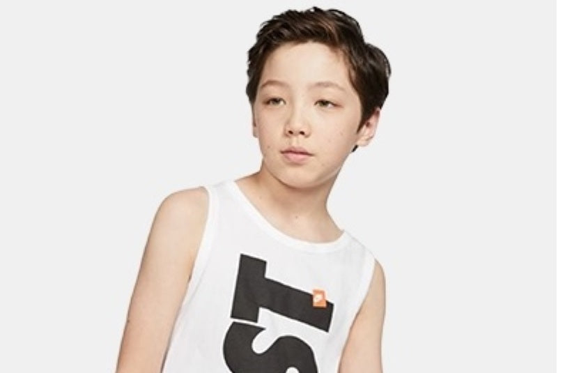 Regata Nike Big Boy's Just Do It Branca Tamanho Grande