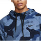 Moletom com capuz Nike Dri Fit Camo Zip Masculino Azul Tamanho P