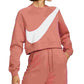 Moletom Nike Sportswear Logo Fleece Feminino Laranja Tamanho P