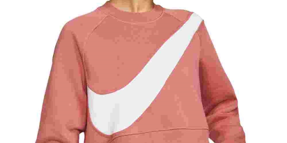 Moletom Nike Sportswear Logo Fleece Feminino Laranja Tamanho P