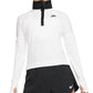 Camiseta de corrida Nike Air Half Zip feminina, branca, tamanho pequeno