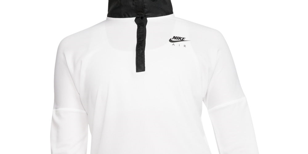 Camiseta de corrida Nike Air Half Zip feminina, branca, tamanho pequeno