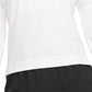 Camiseta de corrida Nike Air Half Zip feminina, branca, tamanho pequeno