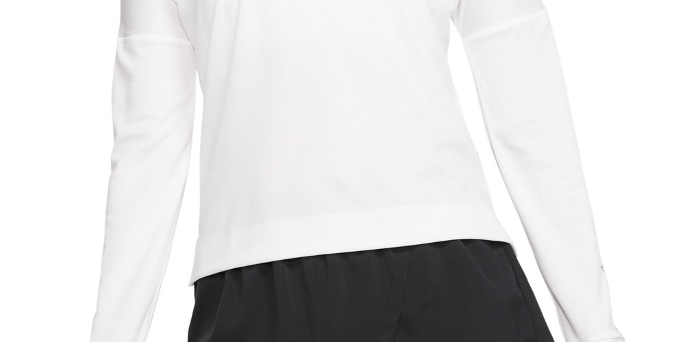 Camiseta de corrida Nike Air Half Zip feminina, branca, tamanho pequeno