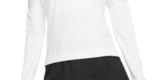 Camiseta de corrida Nike Air Half Zip feminina, branca, tamanho pequeno