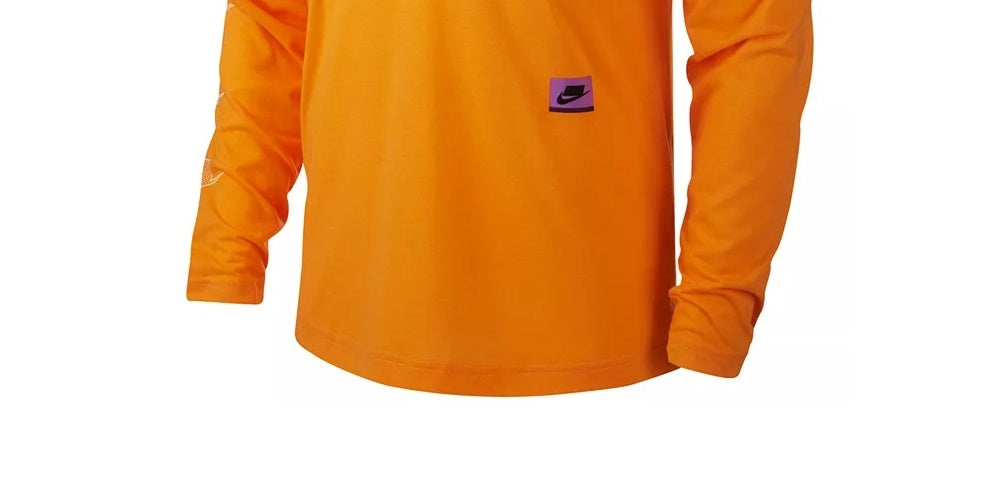 Camiseta de treino Nike Dri-Fit manga comprida masculina laranja tamanho pequeno