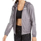 Jaqueta de corrida com capuz Nike Essential Water-Repellent feminina, cor carvão, tamanho médio