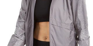Jaqueta de corrida com capuz Nike Essential Water-Repellent feminina, cinza, tamanho extra grande