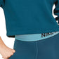 Camiseta Nike Sportswear Shine Metallic Graphic com zíper e manga curta, verde, tamanho pequeno