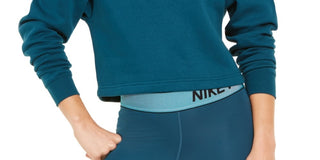 Camiseta Nike Sportswear Shine Metallic Graphic com zíper e manga curta, verde, tamanho pequeno