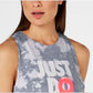 Camiseta de treino Nike Dri Fit Just Do It estampada feminina, tamanho médio, cor carvão