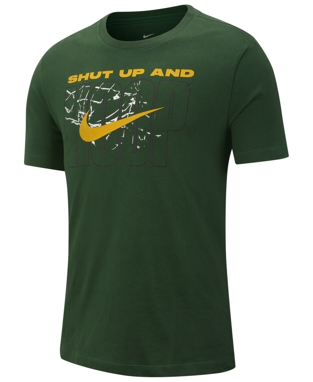 Camiseta de basquete Nike Dri Fit Graphic masculina, verde, tamanho XX-G