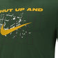 Camiseta de basquete Nike Dri Fit Graphic masculina, verde, tamanho XX-G