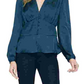 Blusa de cetim romântica favorita feminina Sanctuary, verde, tamanho extragrande