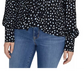 Blusa feminina Sanctuary com estampa Ella e amarração frontal, preta, tamanho extrapequeno