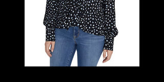 Blusa feminina Sanctuary com estampa Ella e amarração frontal, preta, tamanho extrapequeno