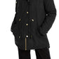 Casaco Parka com Capuz e Acabamento em Pele Sintética Celebrity Pink Juniors, Preto, Tamanho X-S