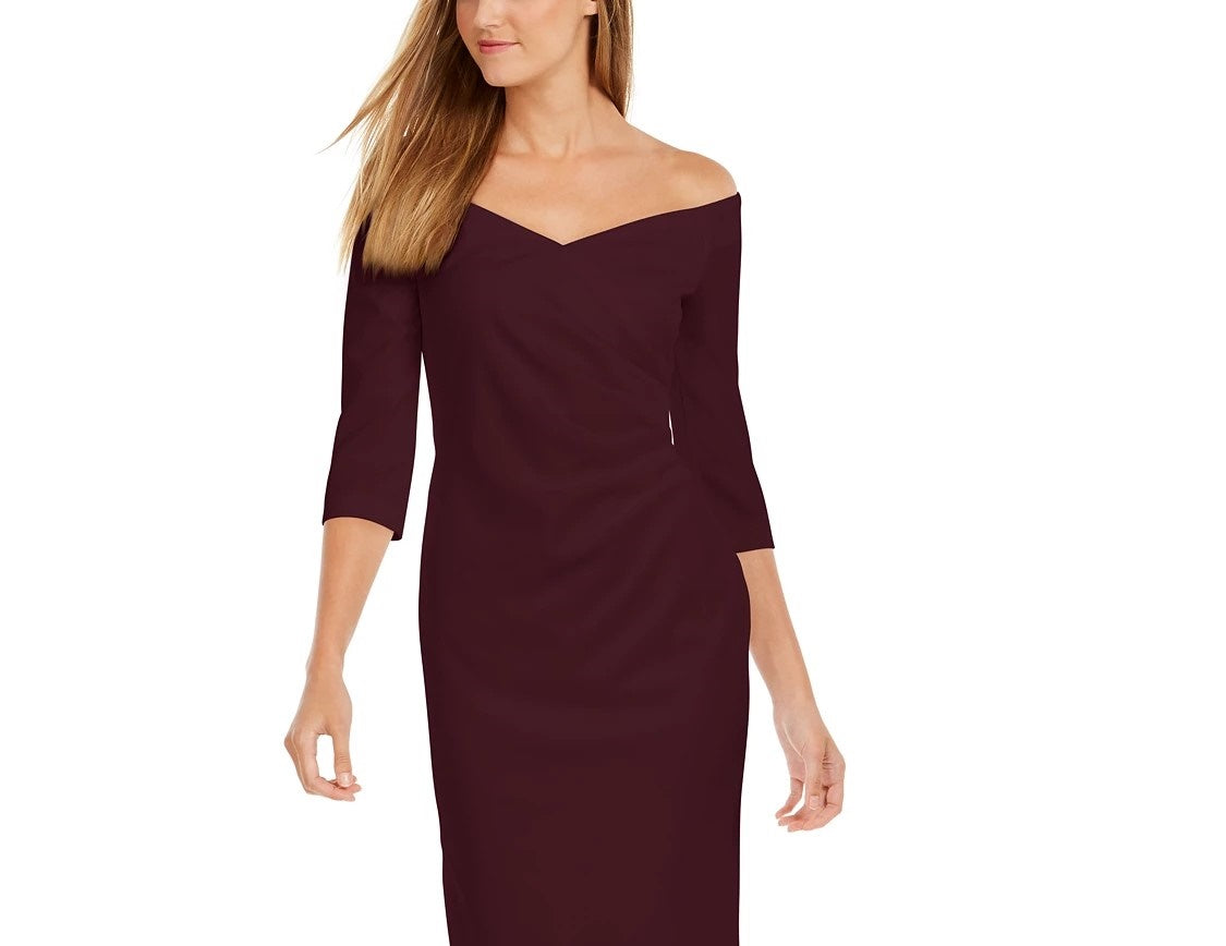 Vestido tubinho ombro a ombro Calvin Klein feminino roxo tamanho 8