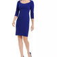 Vestido curto feminino Calvin Klein com decote em U, azul, tamanho 6