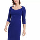 Vestido curto feminino Calvin Klein com decote em U, azul, tamanho 6